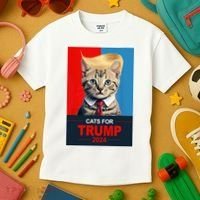Cats For Donald Trump 2024 Election Kids T-Shirt thumb 3