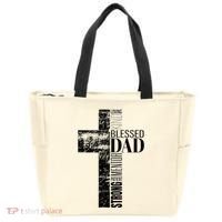 Christian Fathers Day Gifts Religious Blessed Dad Cross Tote Bag thumb 0