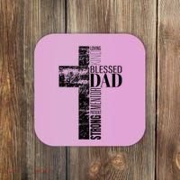Christian Fathers Day Gifts Religious Blessed Dad Cross Coaster thumb 0