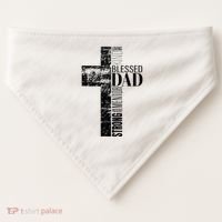Christian Fathers Day Gifts Religious Blessed Dad Cross USA-Made Doggie Bandana thumb 0