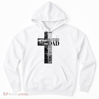 Christian Fathers Day Gifts Religious Blessed Dad Cross Hoodie