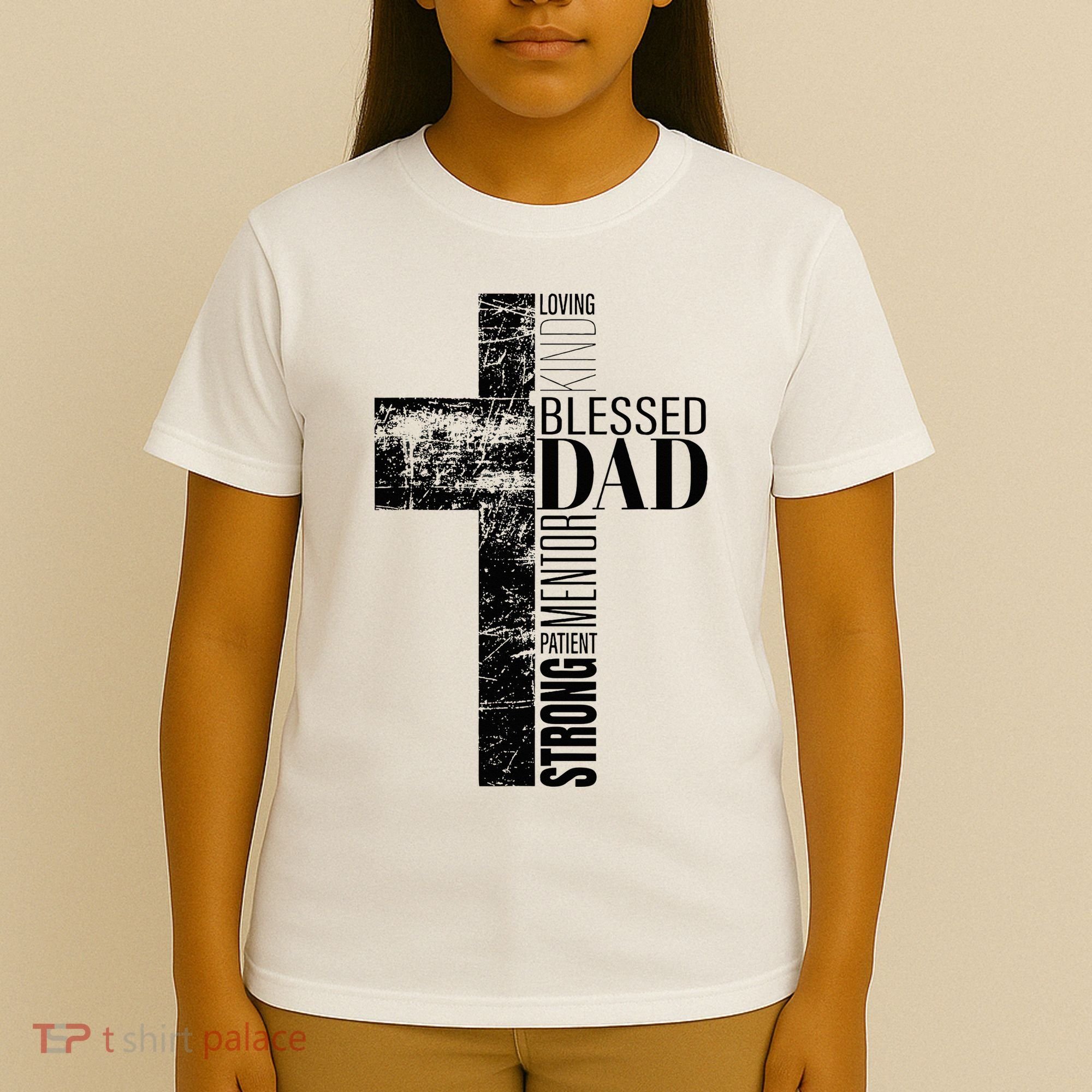 Christian Fathers Day Gifts Religious Blessed Dad Cross T-Shirt