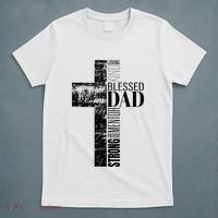Christian Fathers Day Gifts Religious Blessed Dad Cross T-Shirt thumb 5