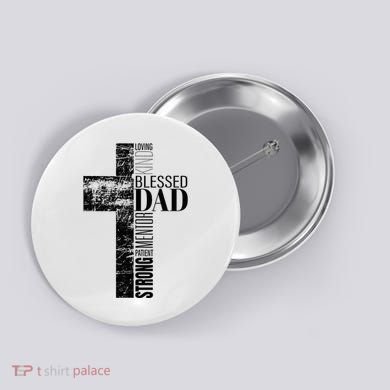 Christian Fathers Day Gifts Religious Blessed Dad Cross Button