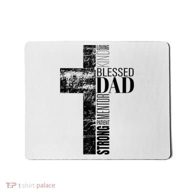 Christian Fathers Day Gifts Religious Blessed Dad Cross Mousepad