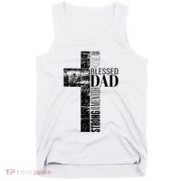 Christian Fathers Day Gifts Religious Blessed Dad Cross Tank Top thumb 0