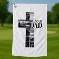 Christian Fathers Day Gifts Religious Blessed Dad Cross Golf Towel thumb 1