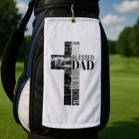 Christian Fathers Day Gifts Religious Blessed Dad Cross Golf Towel thumb 2