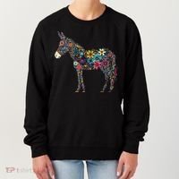 Cute Flower Donkey On Summer Floral Donkey Women's Sweatshirt thumb 0