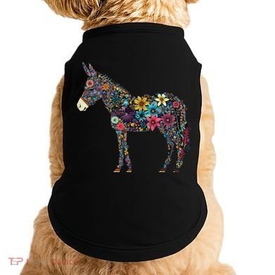 Cute Flower Donkey On Summer Floral Donkey Doggie Tank
