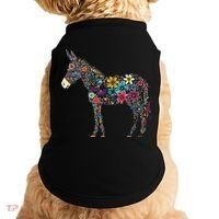 Cute Flower Donkey On Summer Floral Donkey Doggie Tank thumb 0