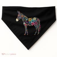 Cute Flower Donkey On Summer Floral Donkey USA-Made Doggie Bandana thumb 0