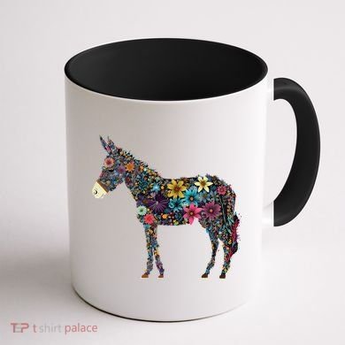 Cute Flower Donkey On Summer Floral Donkey Coffee Mug back