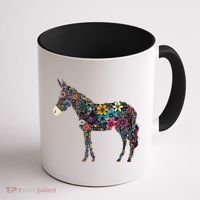 Cute Flower Donkey On Summer Floral Donkey Coffee Mug thumb 1