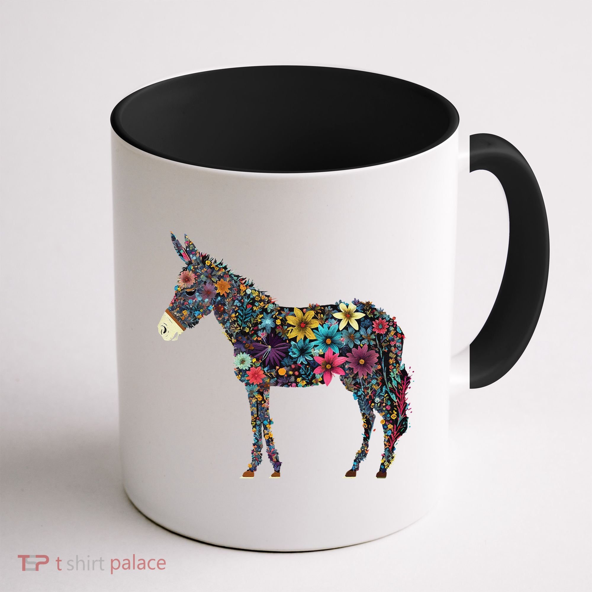 Cute Flower Donkey On Summer Floral Donkey Coffee Mug