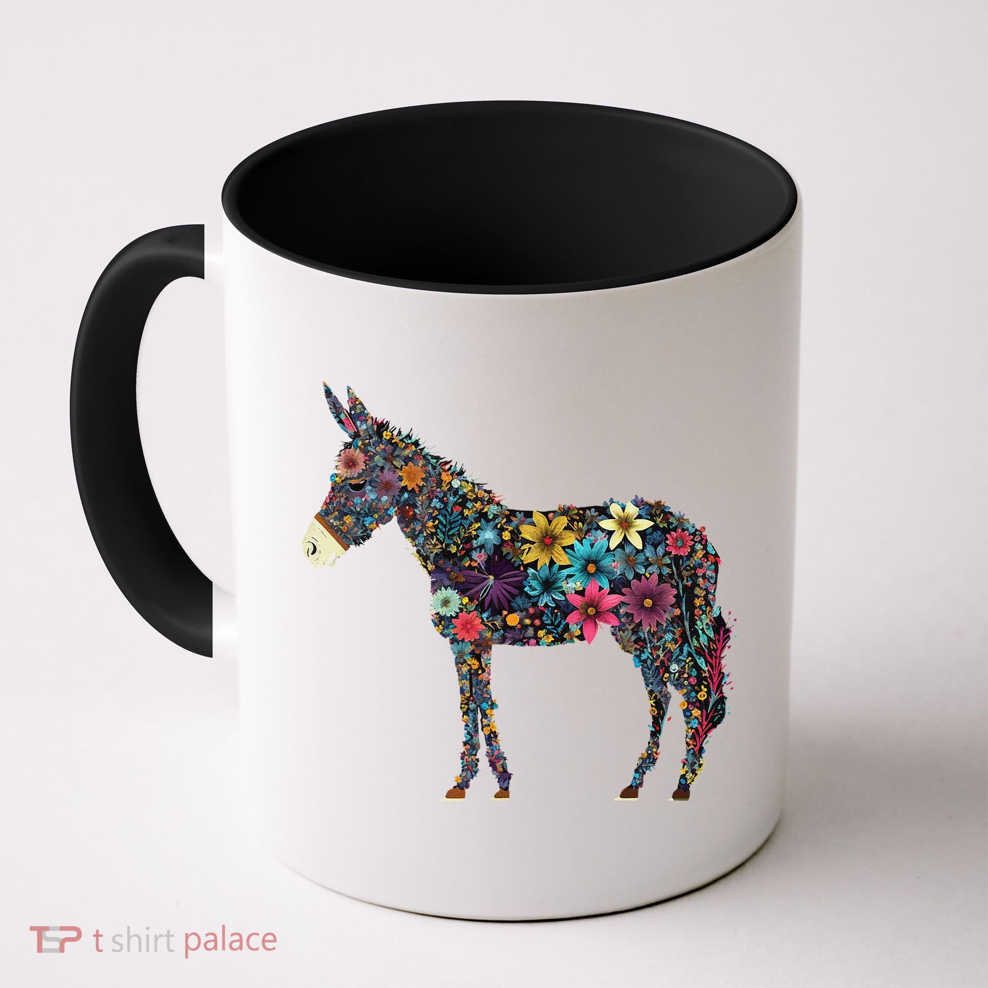 Cute Flower Donkey On Summer Floral Donkey Coffee Mug