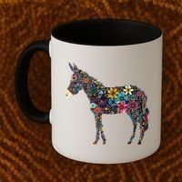 Cute Flower Donkey On Summer Floral Donkey Coffee Mug thumb 2
