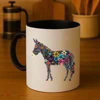 Cute Flower Donkey On Summer Floral Donkey Coffee Mug thumb 4