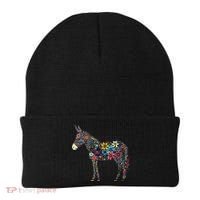 Cute Flower Donkey On Summer Floral Donkey Beanie thumb 0