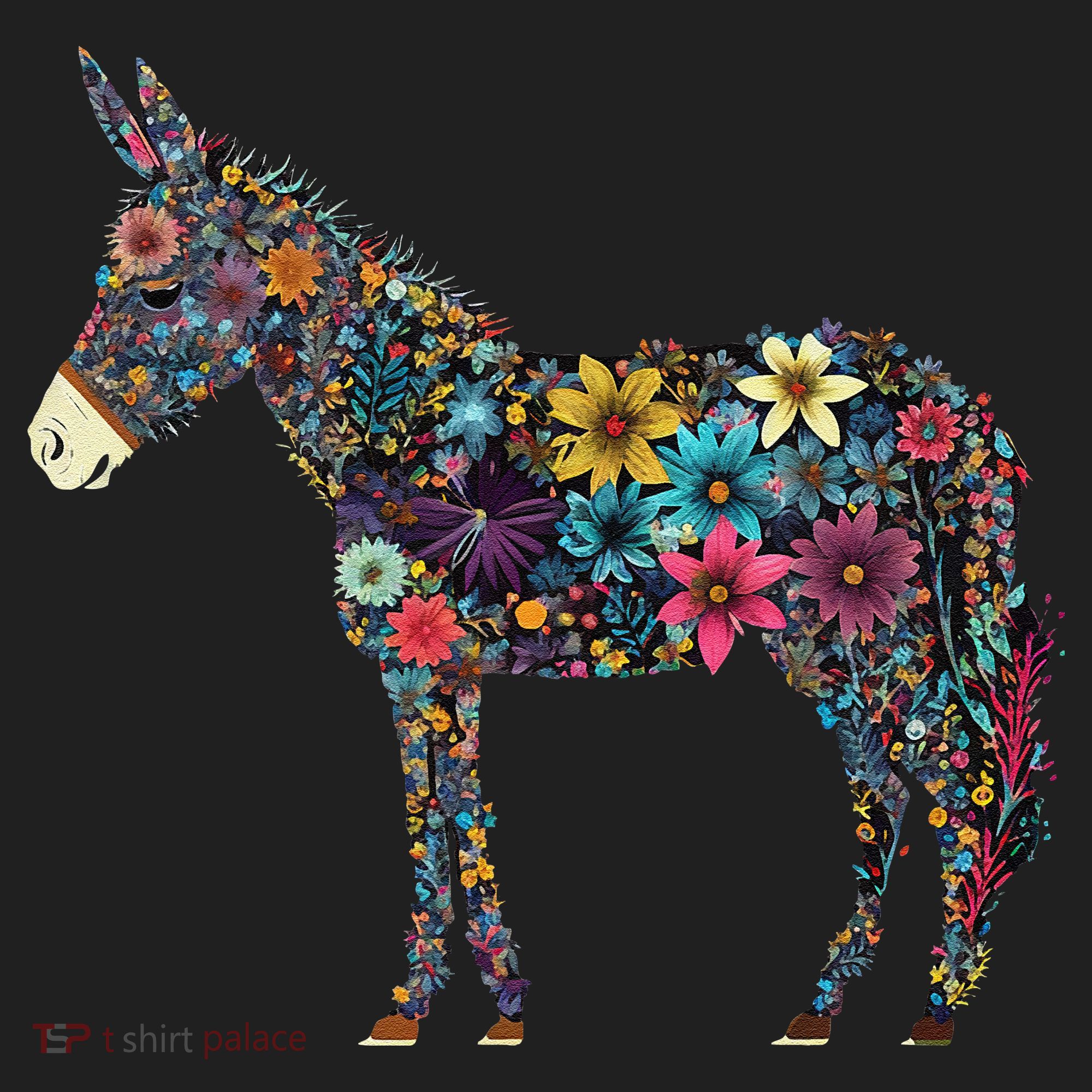 Cute Flower Donkey On Summer Floral Donkey Beanie