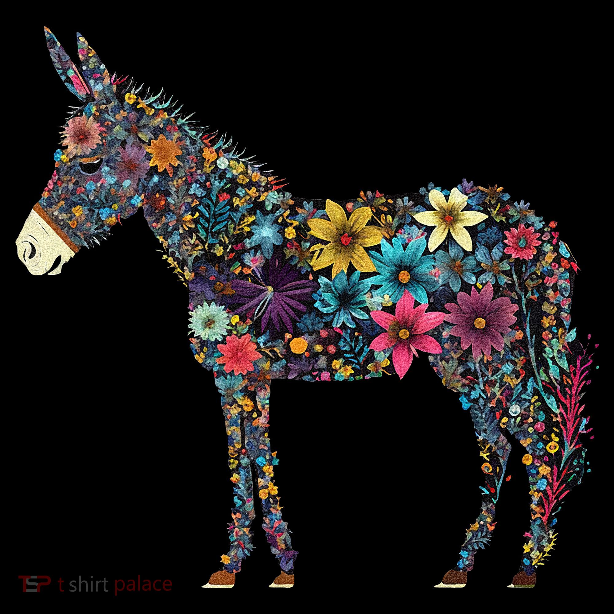Cute Flower Donkey On Summer Floral Donkey Women's Hoodie