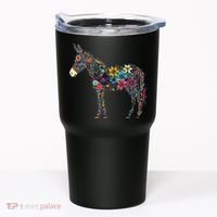 Cute Flower Donkey On Summer Floral Donkey Tumbler thumb 0