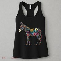 Cute Flower Donkey On Summer Floral Donkey Women's Tank Top thumb 3