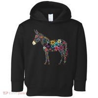 Cute Flower Donkey On Summer Floral Donkey Toddler Hoodie thumb 0