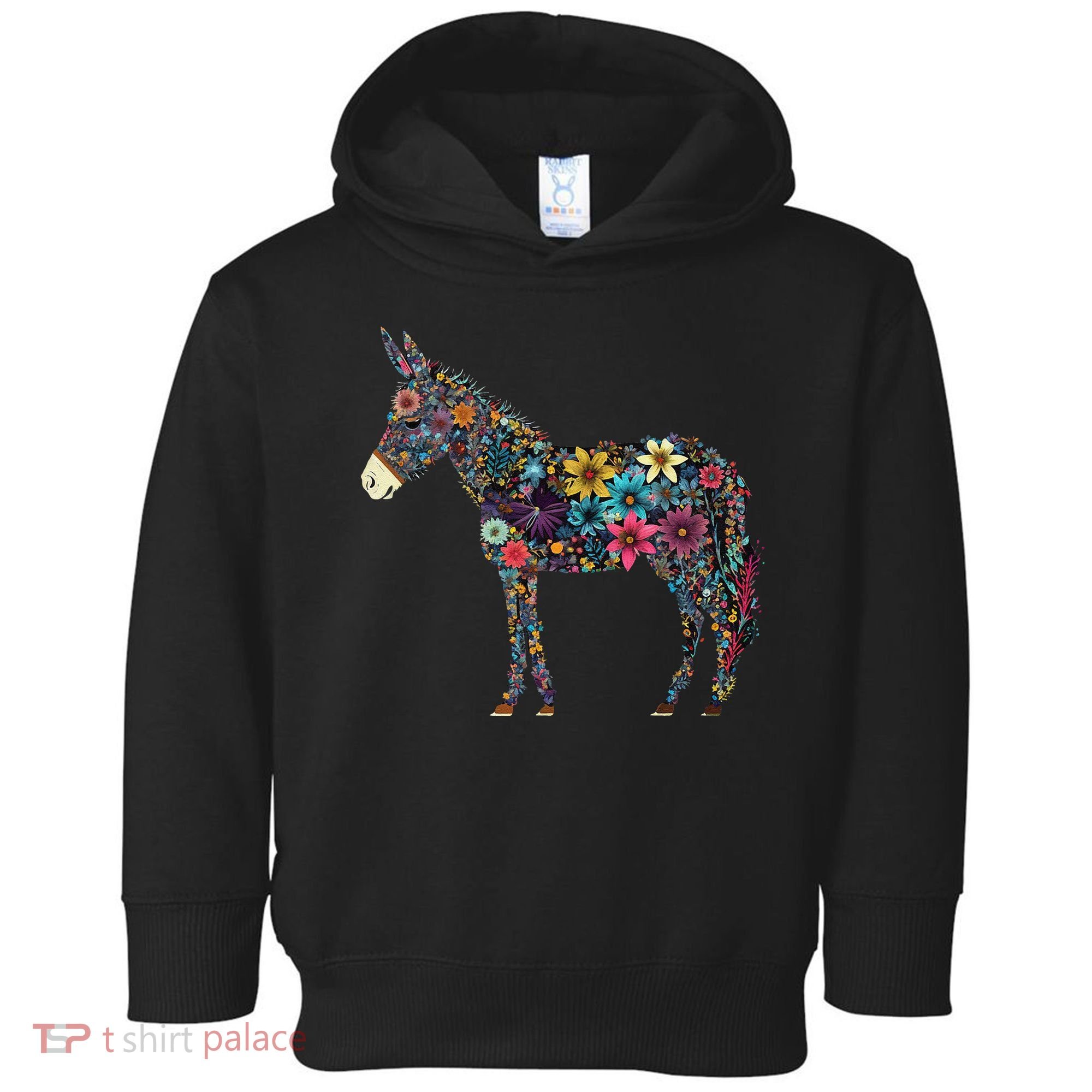 Cute Flower Donkey On Summer Floral Donkey Toddler Hoodie