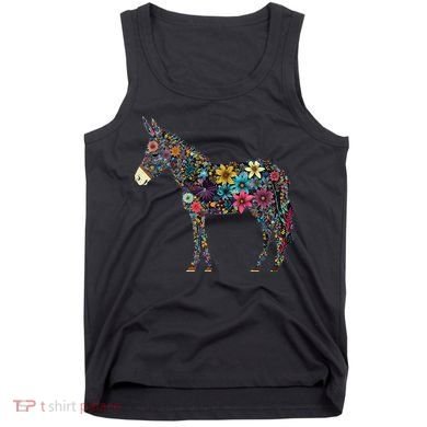 Cute Flower Donkey On Summer Floral Donkey Tank Top