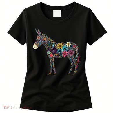 Cute Flower Donkey On Summer Floral Donkey Women's T-Shirt