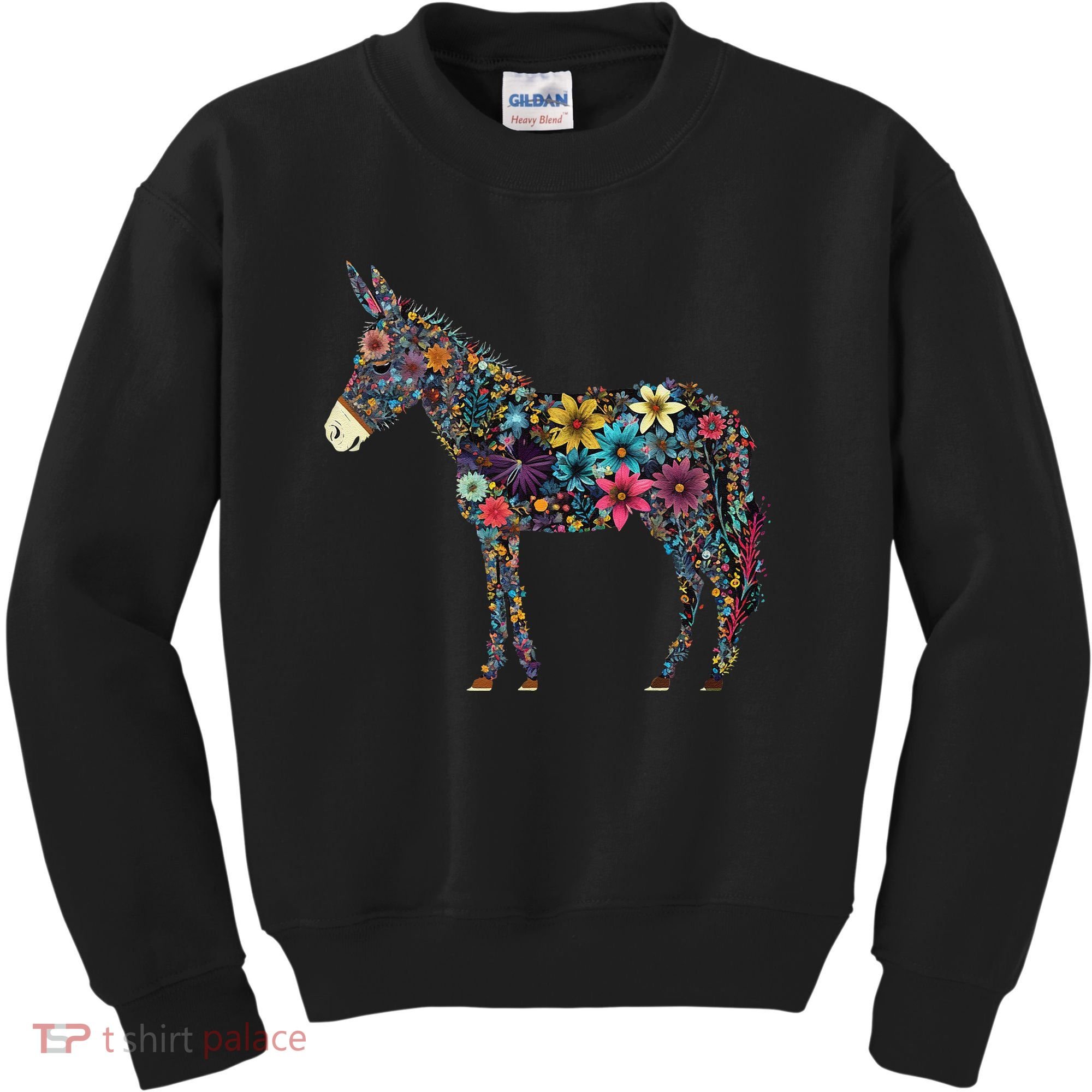 Cute Flower Donkey On Summer Floral Donkey Kids Sweatshirt