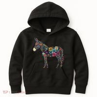 Cute Flower Donkey On Summer Floral Donkey Kids Hoodie thumb 0
