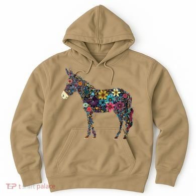 Cute Flower Donkey On Summer Floral Donkey Hoodie