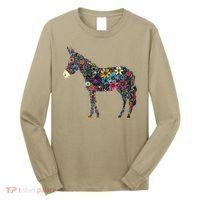 Cute Flower Donkey On Summer Floral Donkey Long Sleeve Shirt thumb 0