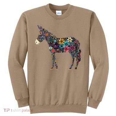 Cute Flower Donkey On Summer Floral Donkey Sweatshirt