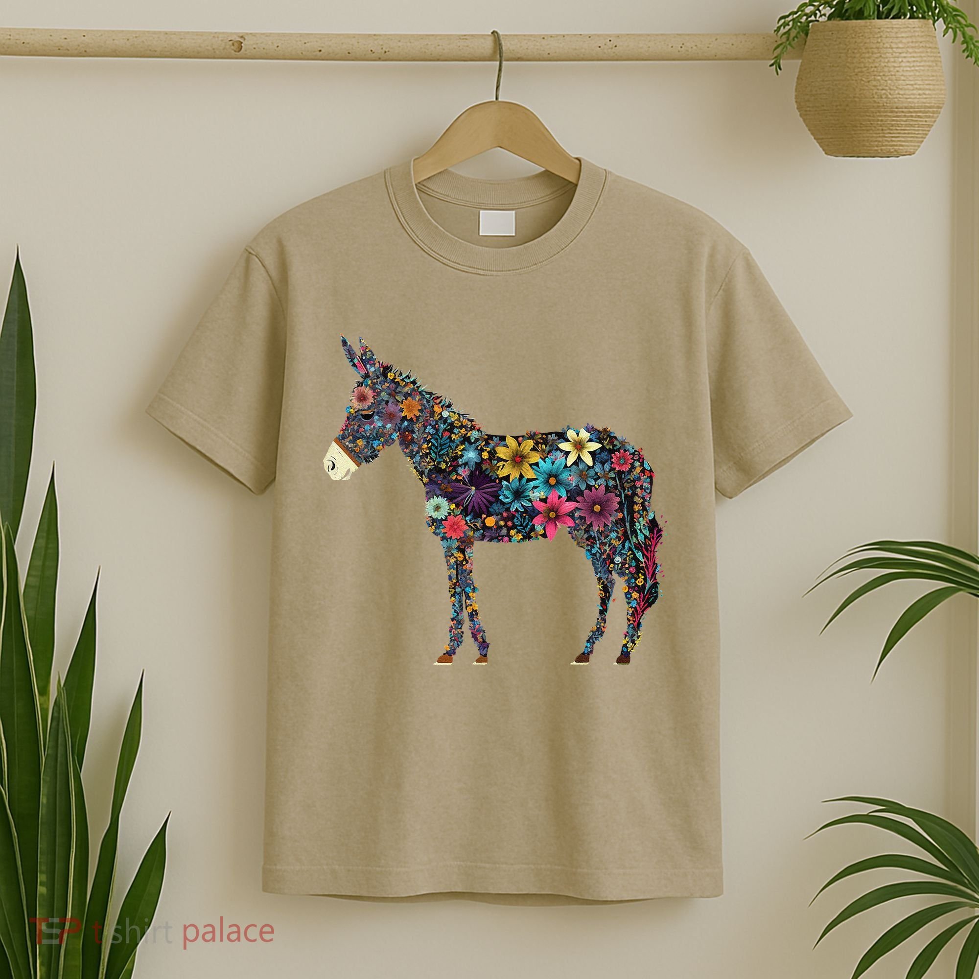 Cute Flower Donkey On Summer Floral Donkey T-Shirt