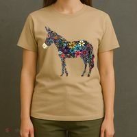 Cute Flower Donkey On Summer Floral Donkey T-Shirt thumb 4