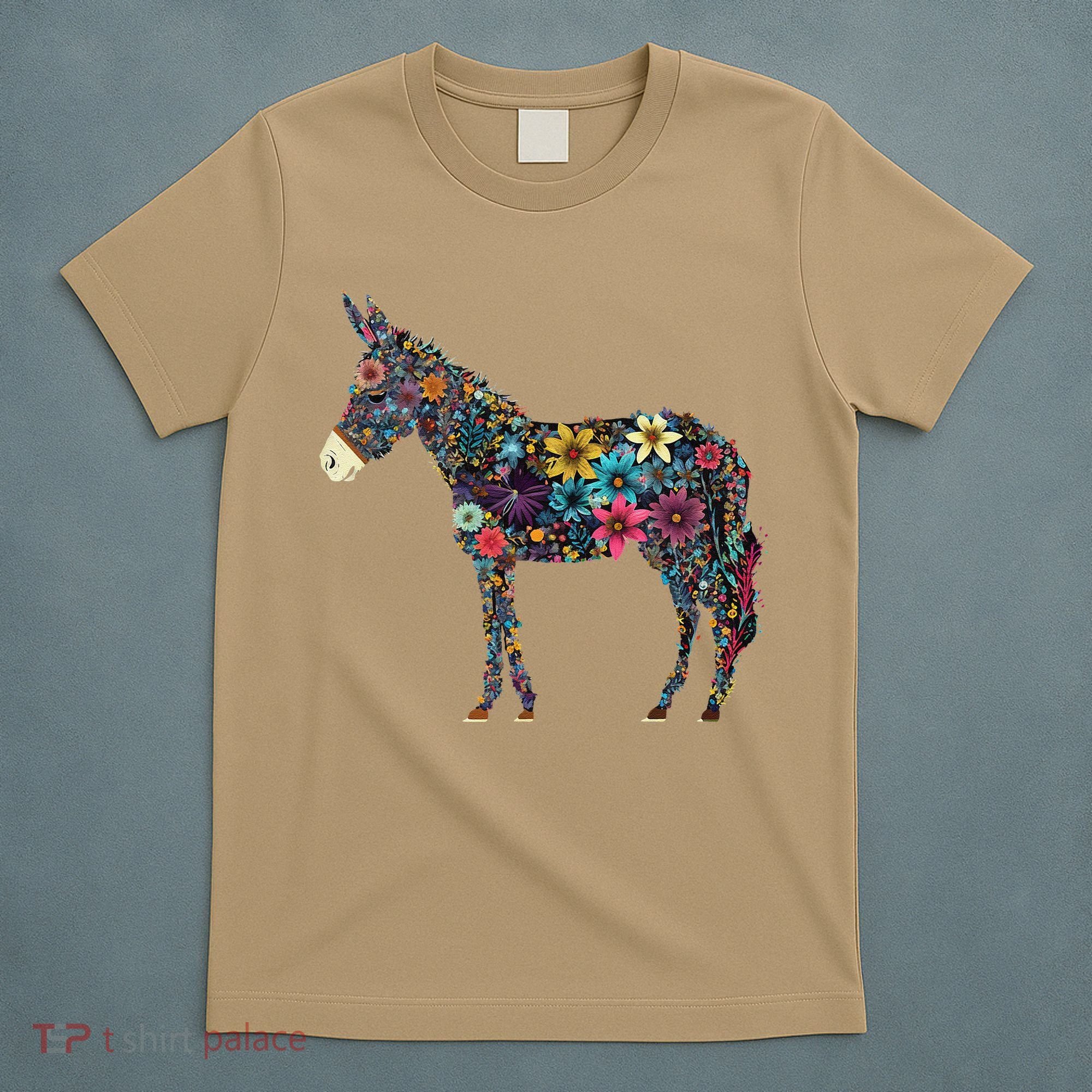 Cute Flower Donkey On Summer Floral Donkey T-Shirt