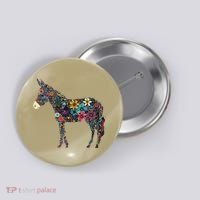 Cute Flower Donkey On Summer Floral Donkey Button thumb 0