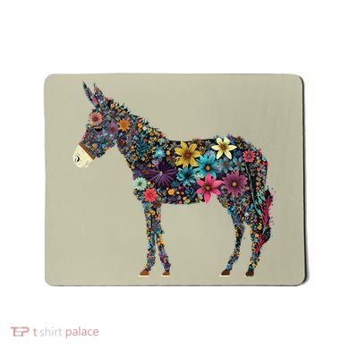 Cute Flower Donkey On Summer Floral Donkey Mousepad