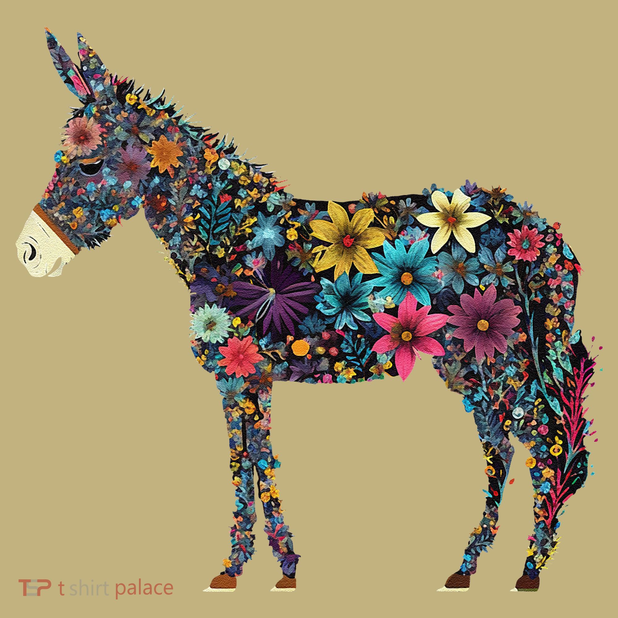 Cute Flower Donkey On Summer Floral Donkey Mousepad