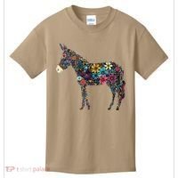 Cute Flower Donkey On Summer Floral Donkey Kids T-Shirt thumb 0