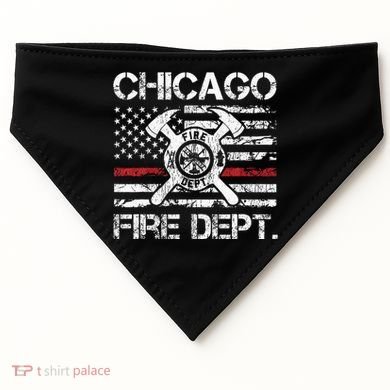 Custom Fire Department Thin Red Line Flag Personalize City Or State USA-Made Doggie Bandana