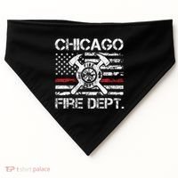 Custom Fire Department Thin Red Line Flag Personalize City Or State USA-Made Doggie Bandana thumb 0