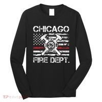 Custom Fire Department Thin Red Line Flag Personalize City Or State Long Sleeve Shirt thumb 0