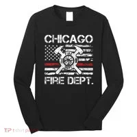 Custom Fire Department Thin Red Line Flag Personalize City Or State Long Sleeve Shirt thumb 0