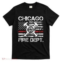 Custom Fire Department Thin Red Line Flag Personalize City Or State T-Shirt thumb 0