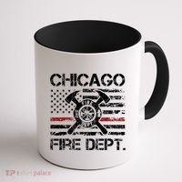 Custom Fire Department Thin Red Line Flag Personalize City Or State Coffee Mug thumb 1
