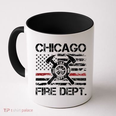 Custom Fire Department Thin Red Line Flag Personalize City Or State Coffee Mug